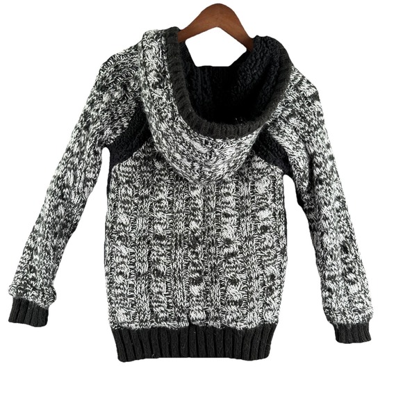 Volcom Jacket Women XS 8 Cable Knit Rare Hooded Full‎ Zip Cozy Skate Boho VTG - Picture 3 of 11